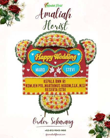 Papan Bunga Pernikahan Seputih Banyak